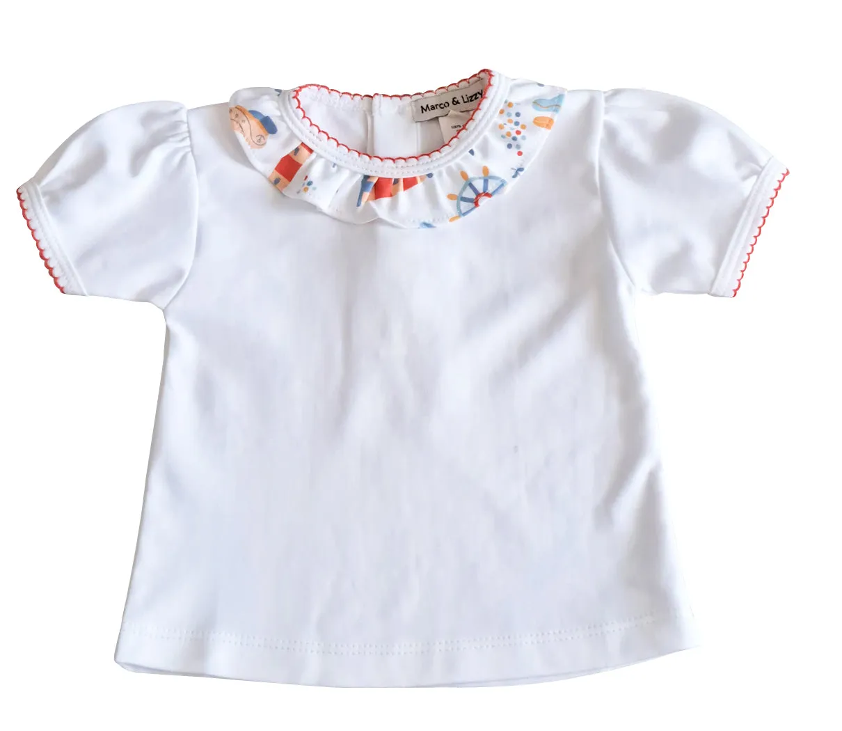 Seaside Print Baby girl diaper set Pima Cotton