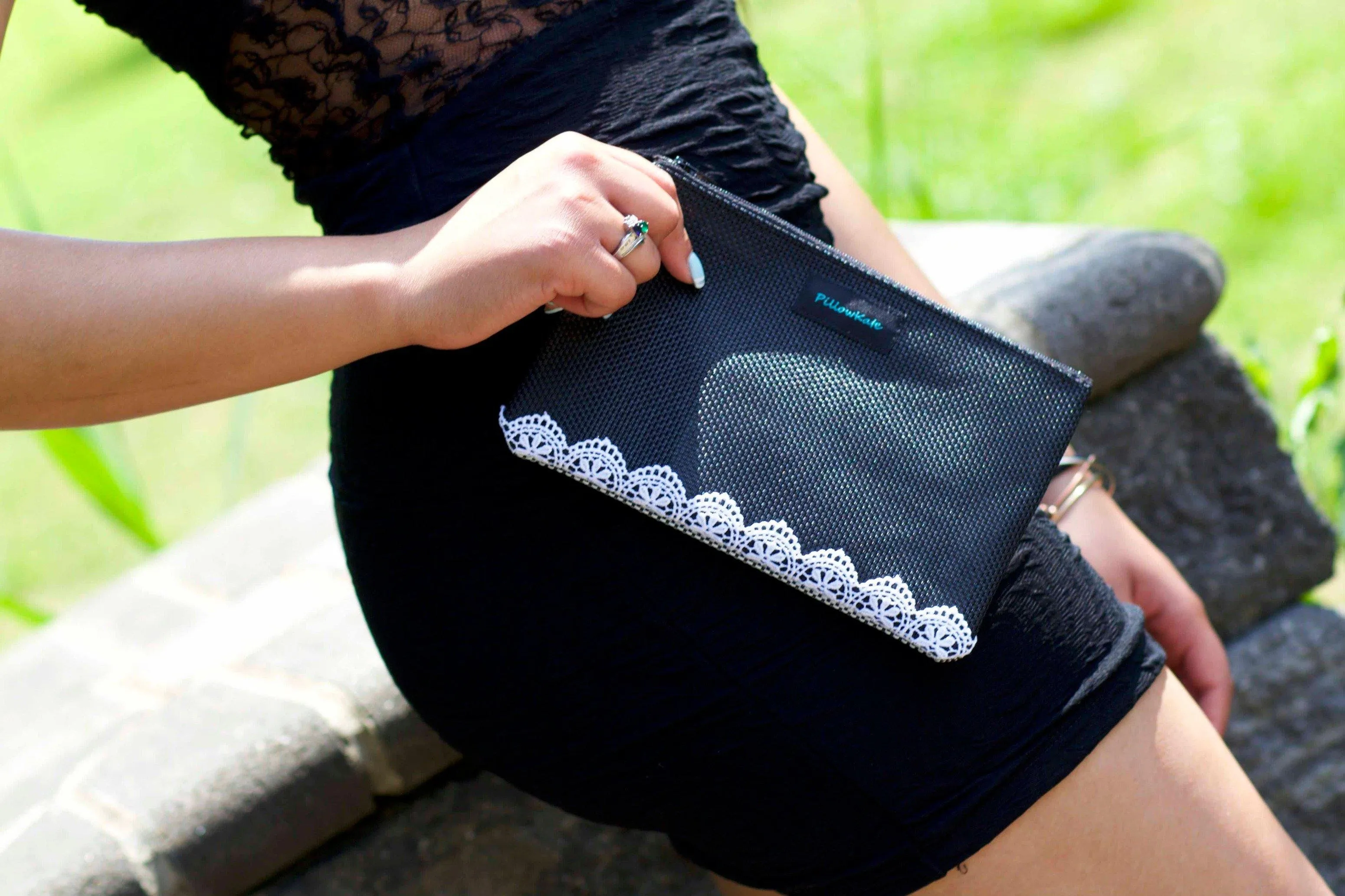 Sicily Lace Trim Pouch