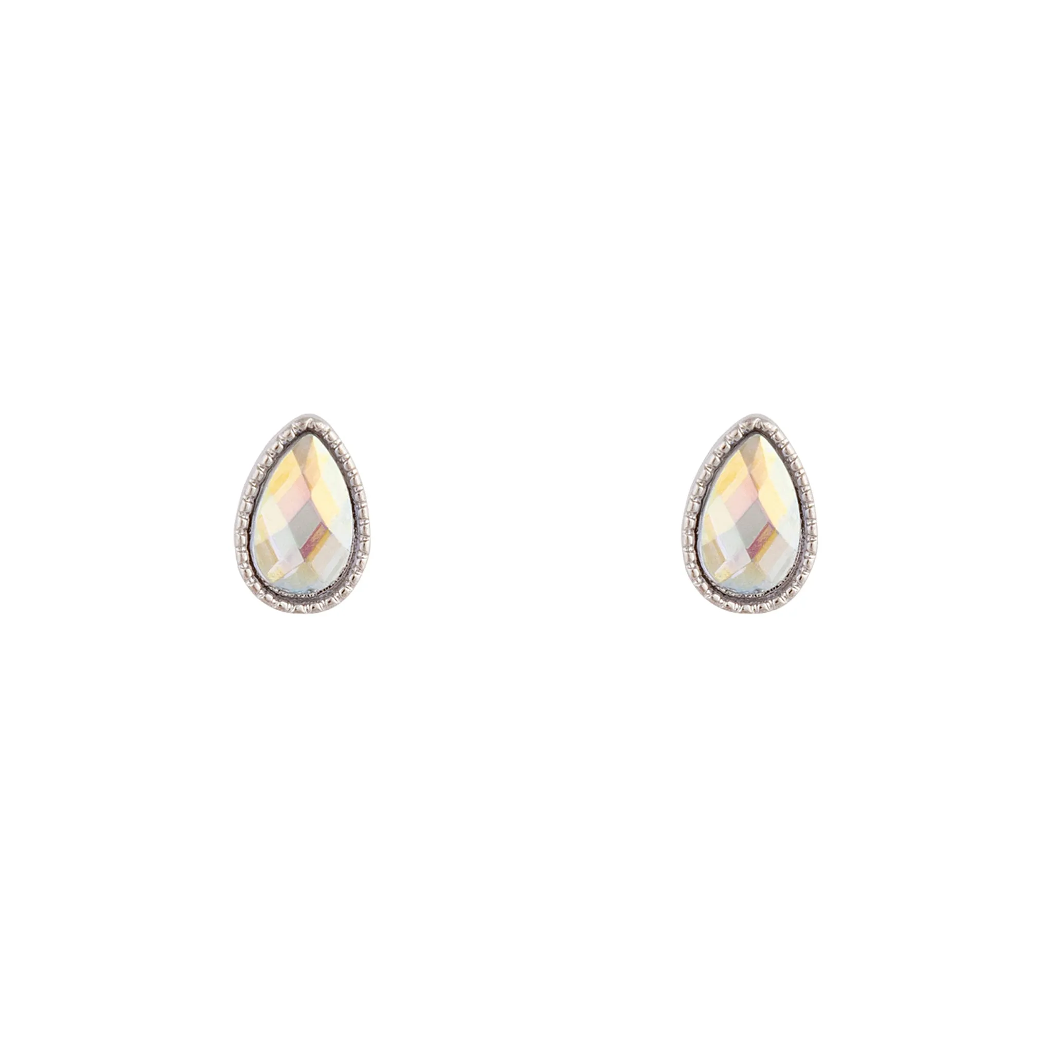 Silver Reflective Teardrop Earrings