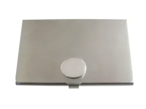 Silver Toned Etched Oval Letter X Monogram Business Card Holder