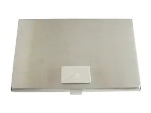 Silver Toned Etched Satellite Business Card Holder