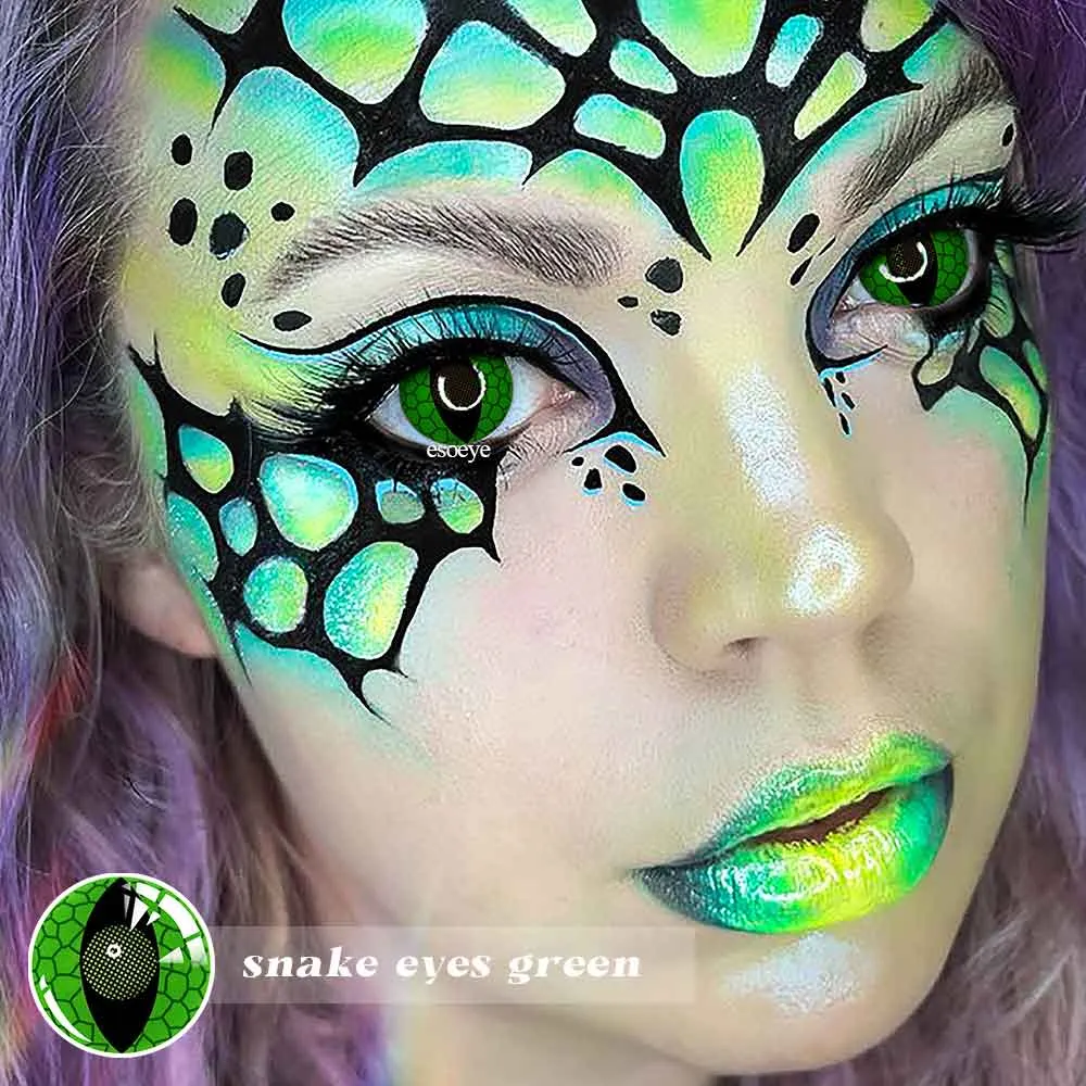 Snake Eyes Green Halloween Contact Lenses Yearly
