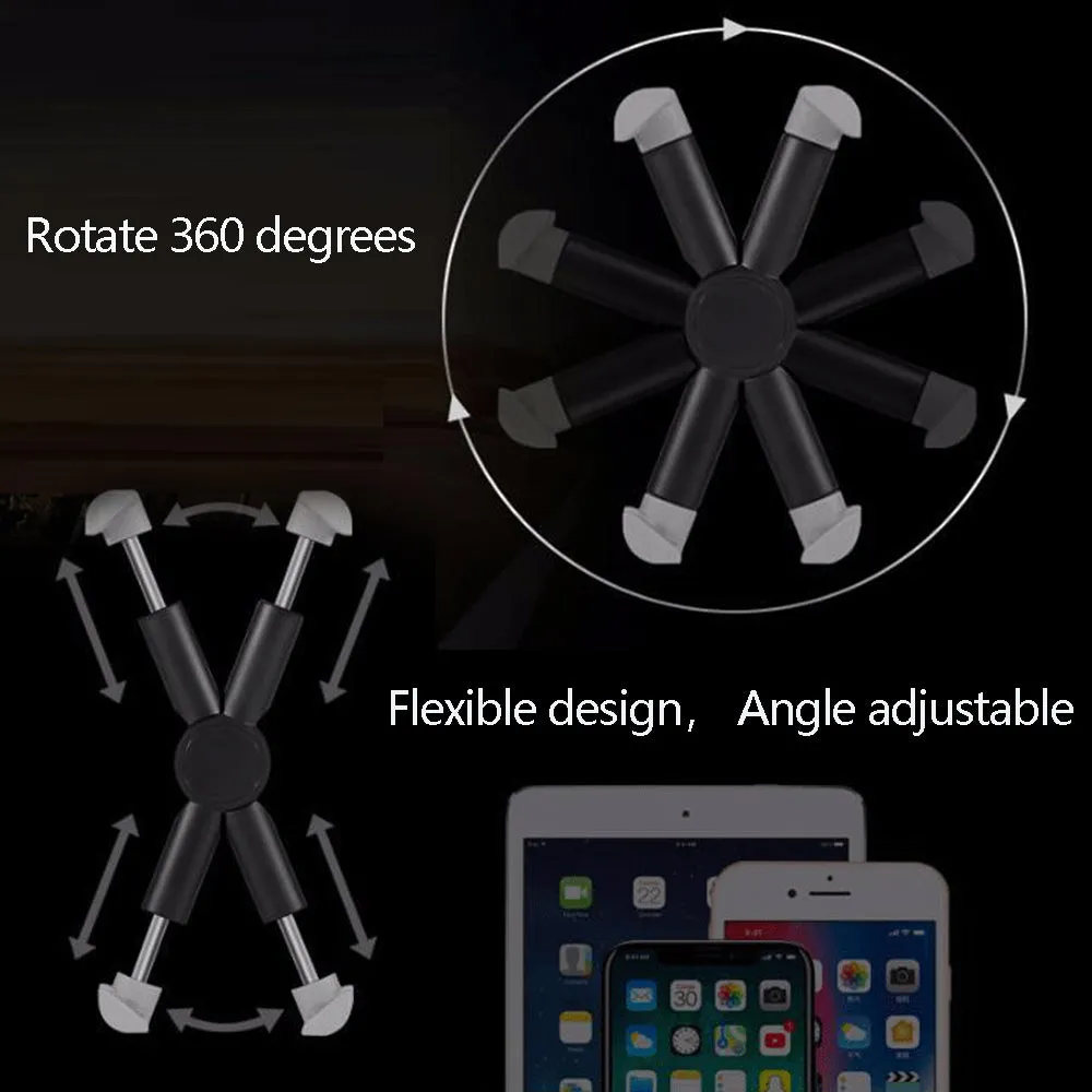SP-168 360 Degree Rotation Four-claw Bicycle/Motorcycle/Mountain Bike Anti-fall Navigation Mobile Phone Bracket dark grey