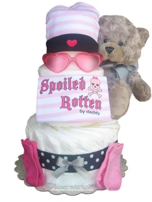 Spoiled Rotten Pink Diaper Cake