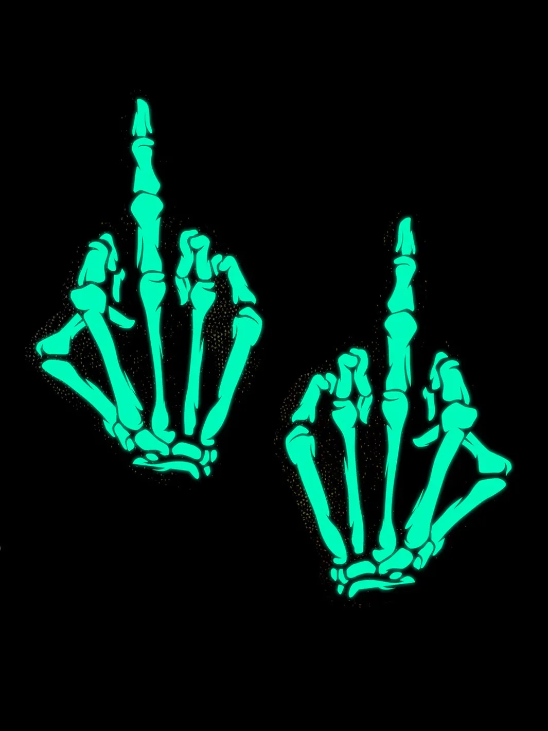 SPOOKY MIDDLE FINGER NIPPLE PASTIES - GLOW IN THE DARK