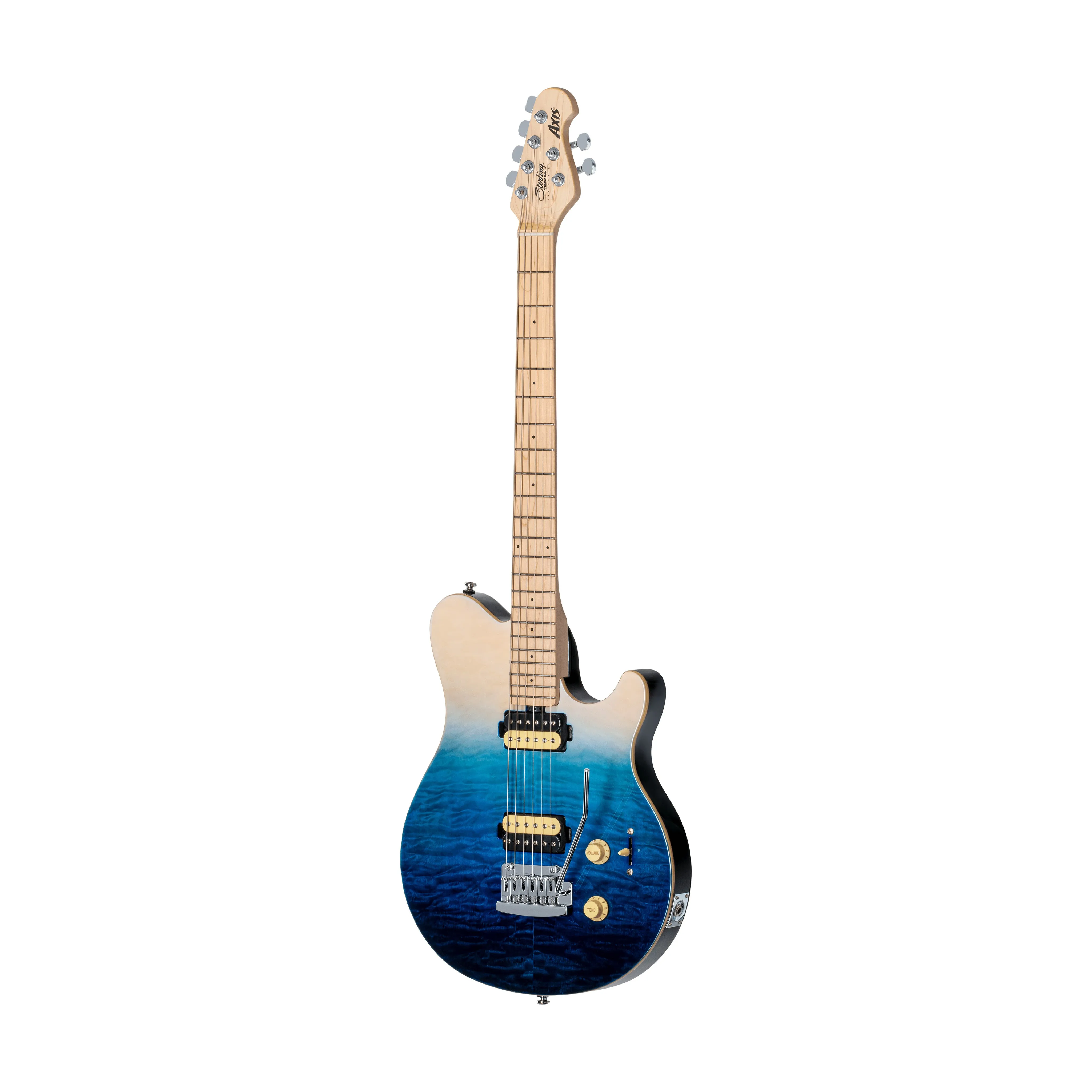 Sterling by Music Man AX3QM Axis Quilted Maple Electric Guitar, Spectrum Blue
