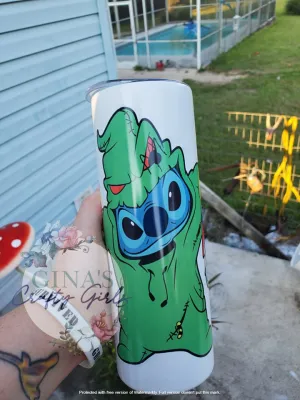 Stitch as Oogie Boogie Glow in the Dark Skinny Tumbler