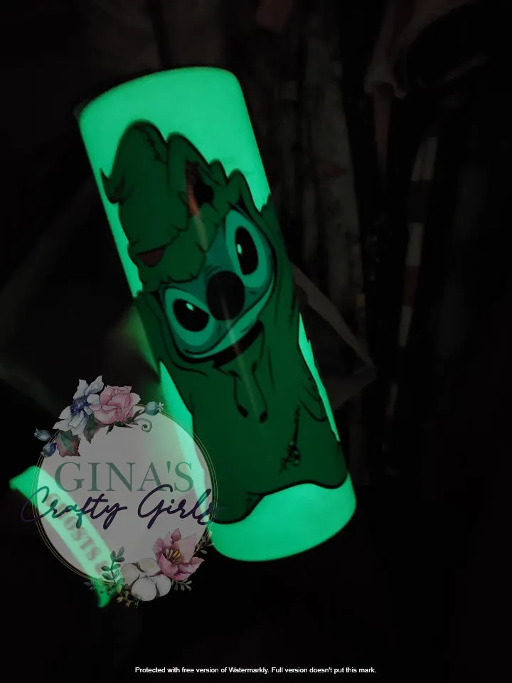 Stitch as Oogie Boogie Glow in the Dark Skinny Tumbler