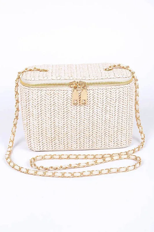 Straw Cosmetic Box Swing Bag