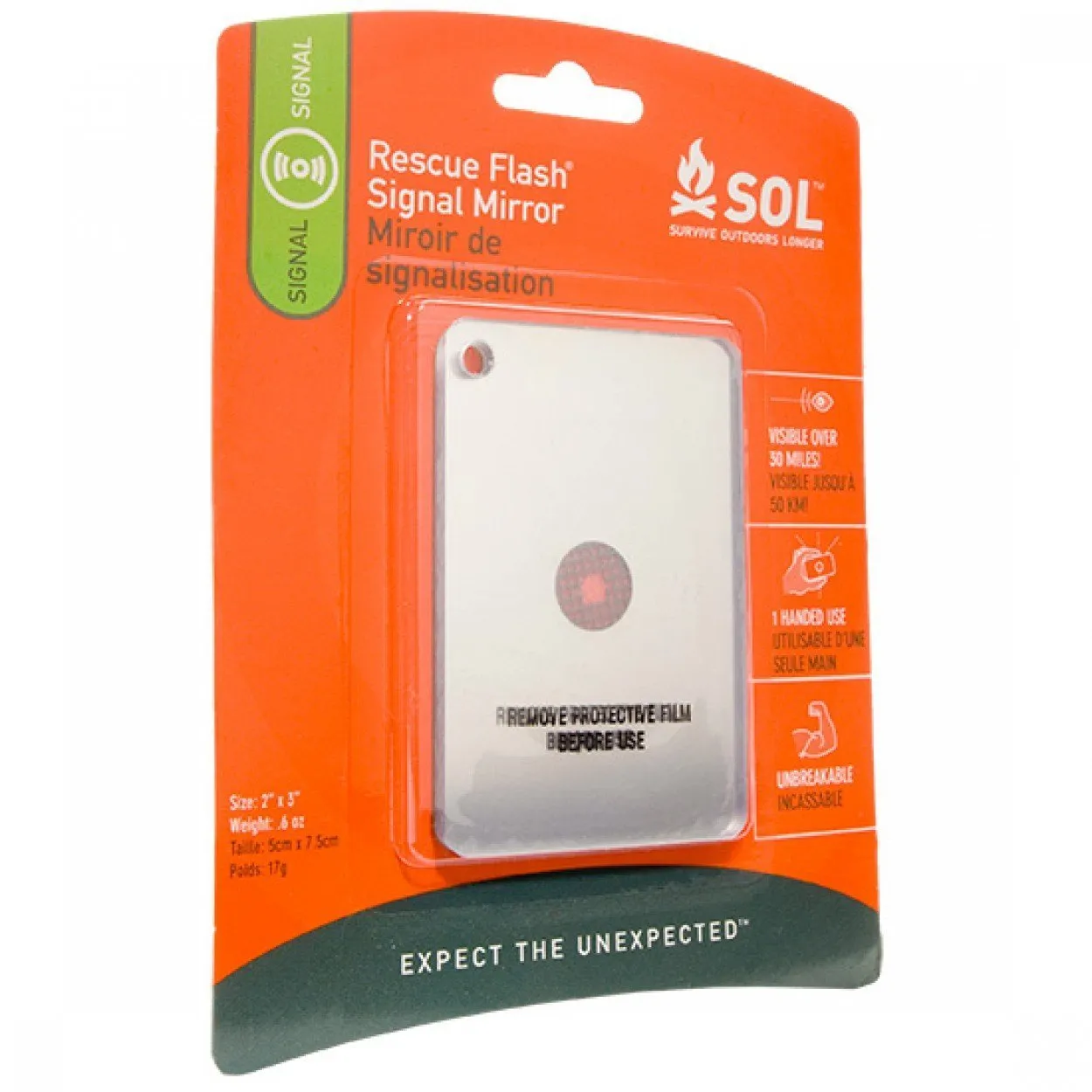 Survive Outdoors Longer SOL Rescue Flash Signal Mirror