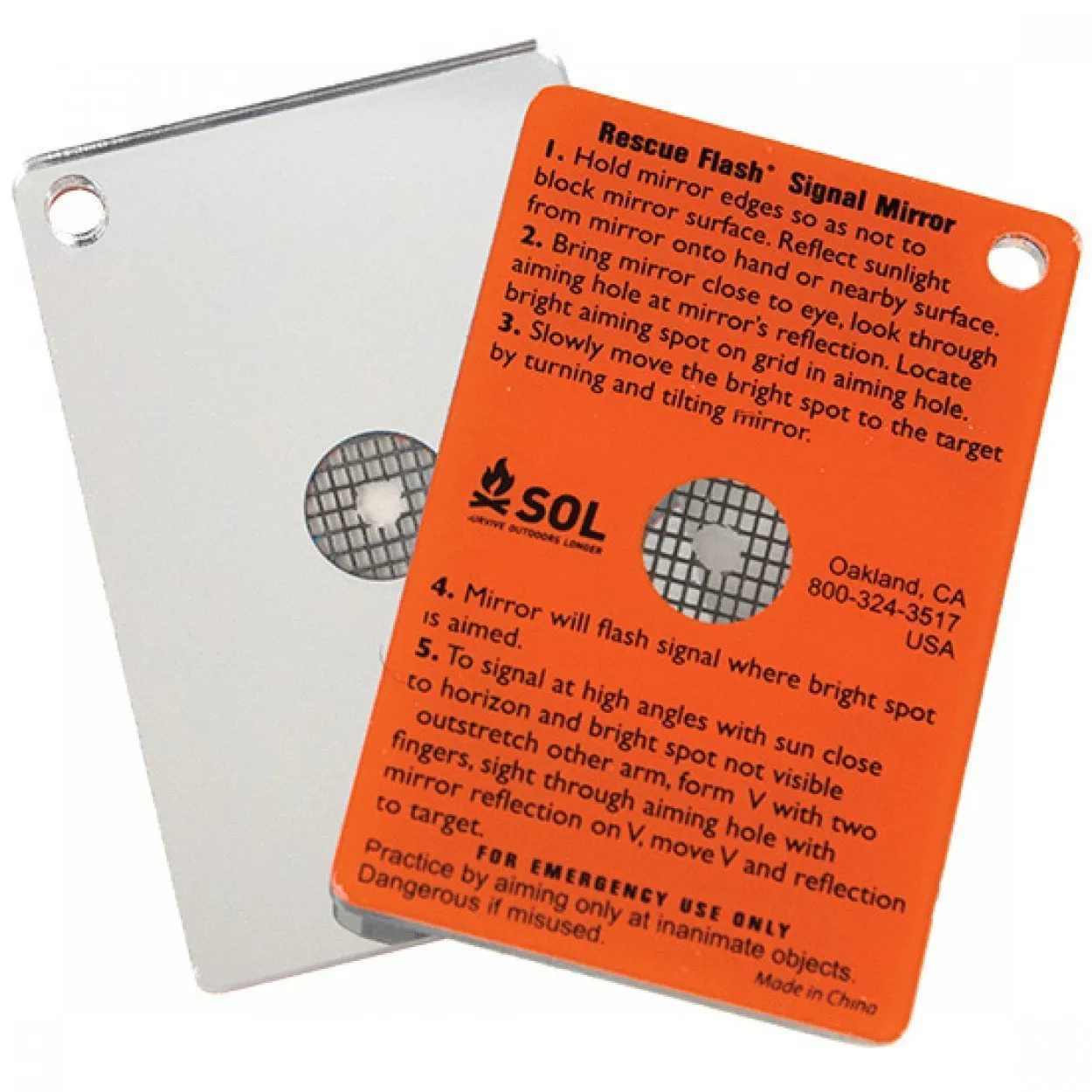 Survive Outdoors Longer SOL Rescue Flash Signal Mirror