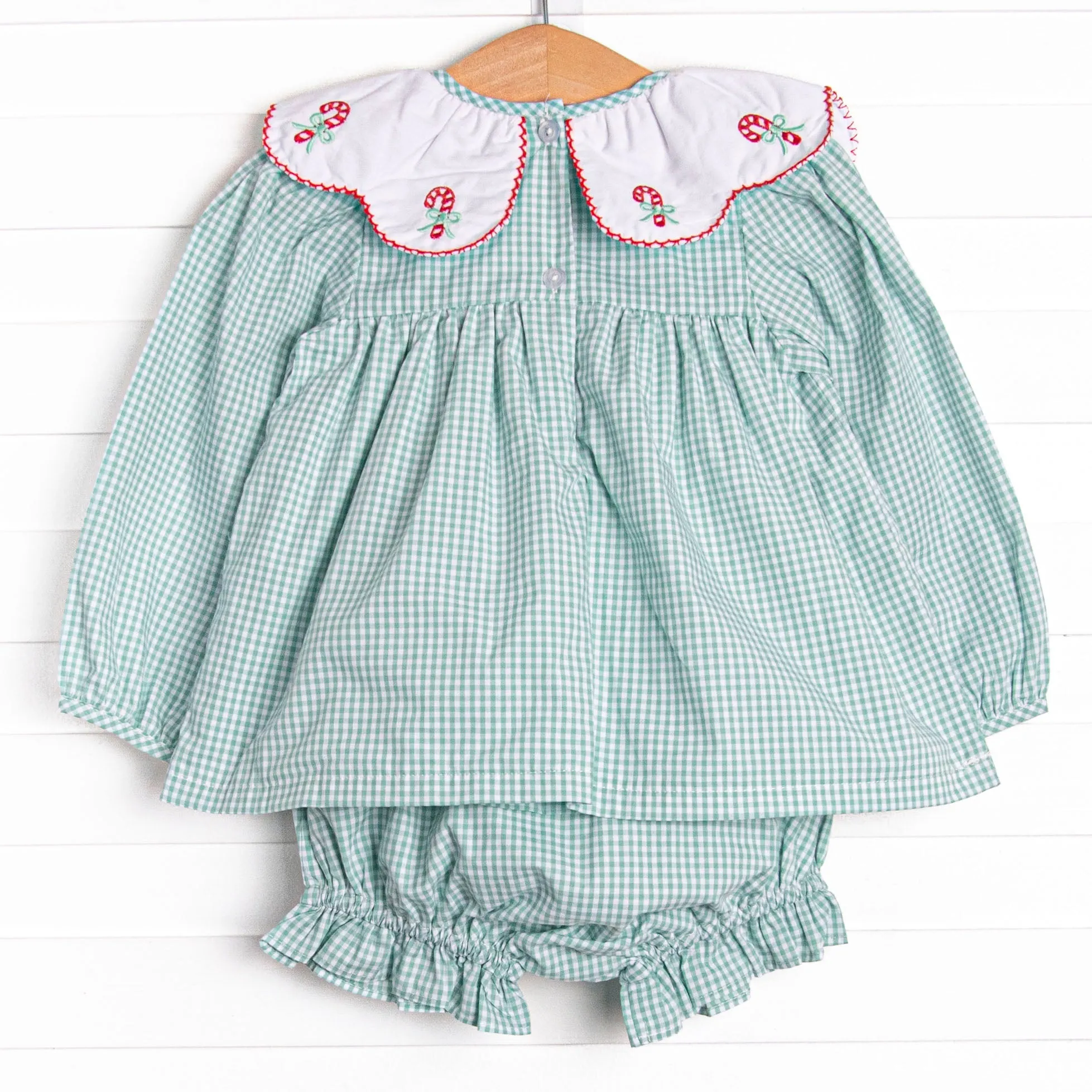 Sweet Sentiments Embroidered Diaper Set, Green