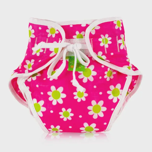 Swim Diaper in Fuchsia Daisy
