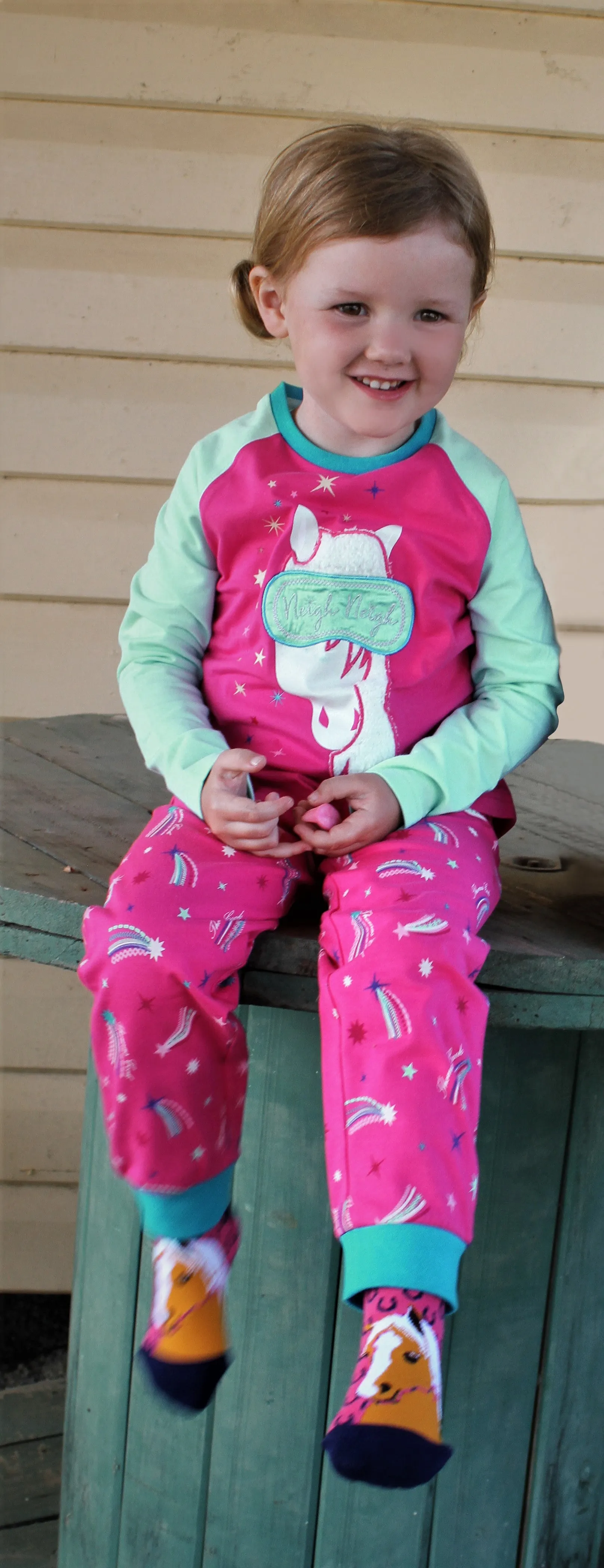T1W5929PJS Thomas Cook Girls Neigh Neigh Horse PJ's Pink