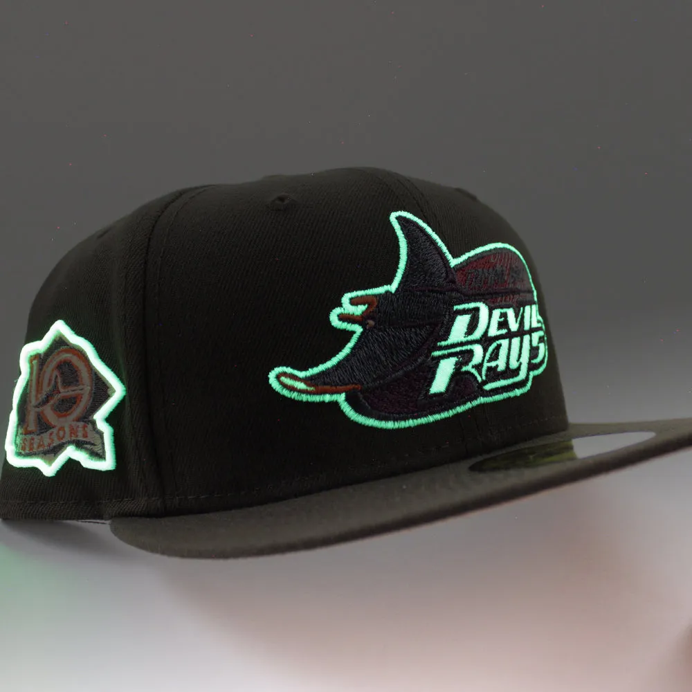 Tampa Bay Devil Rays 10th Season New Era 59Fifty Fitted Hat (GITD Walnut Peach Under Brim)