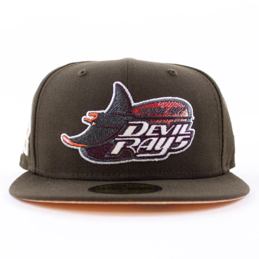 Tampa Bay Devil Rays 10th Season New Era 59Fifty Fitted Hat (GITD Walnut Peach Under Brim)