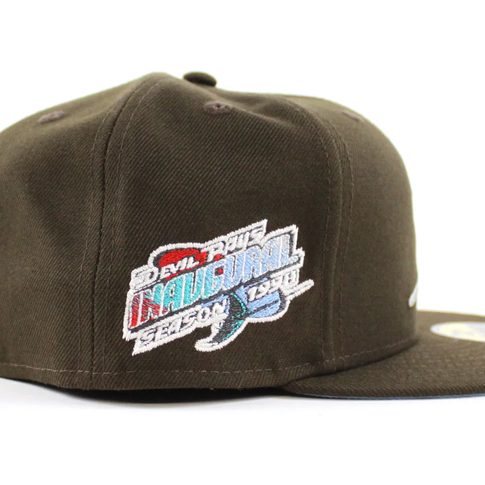 Tampa Bay Devil Rays 1998 Inaugural Season New Era 59Fifty Fitted Hat (GITD Walnut Sky Blue Under Brim)