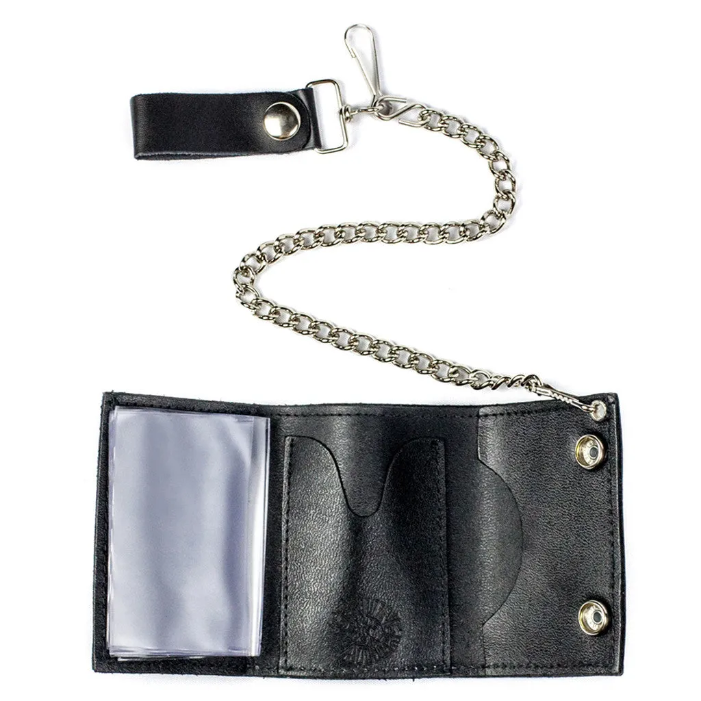 TC304-48 Tri-Fold Wallet w/ Chain- Yin Yang