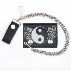 TC304-48 Tri-Fold Wallet w/ Chain- Yin Yang