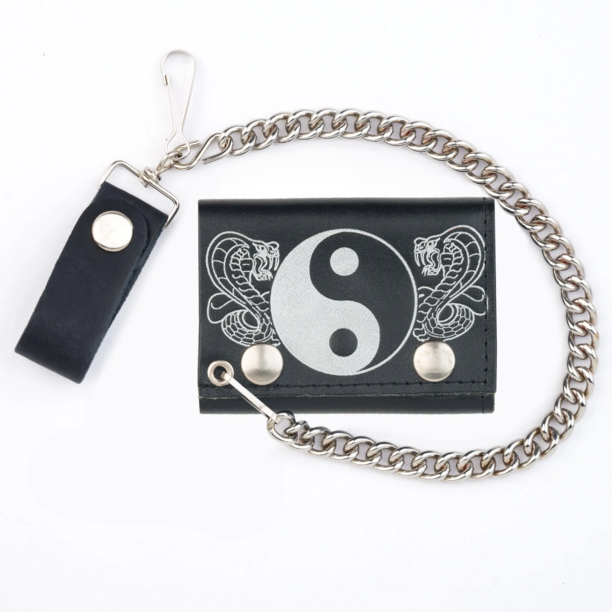 TC304-48 Tri-Fold Wallet w/ Chain- Yin Yang