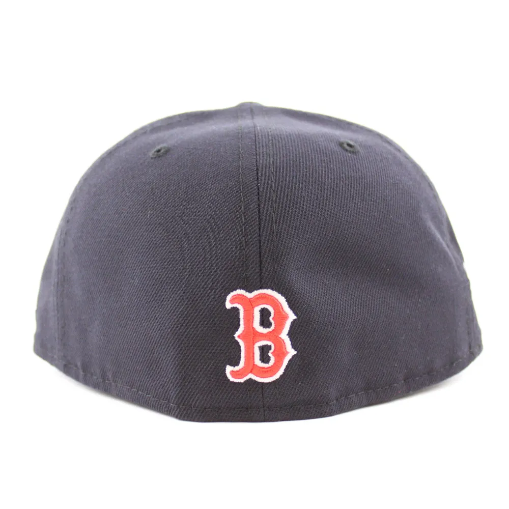 Tear off Logo Boston Red Sox 2004 World Series New Era 59Fifty Fitted Hat (GITD Navy Green Under Brim)