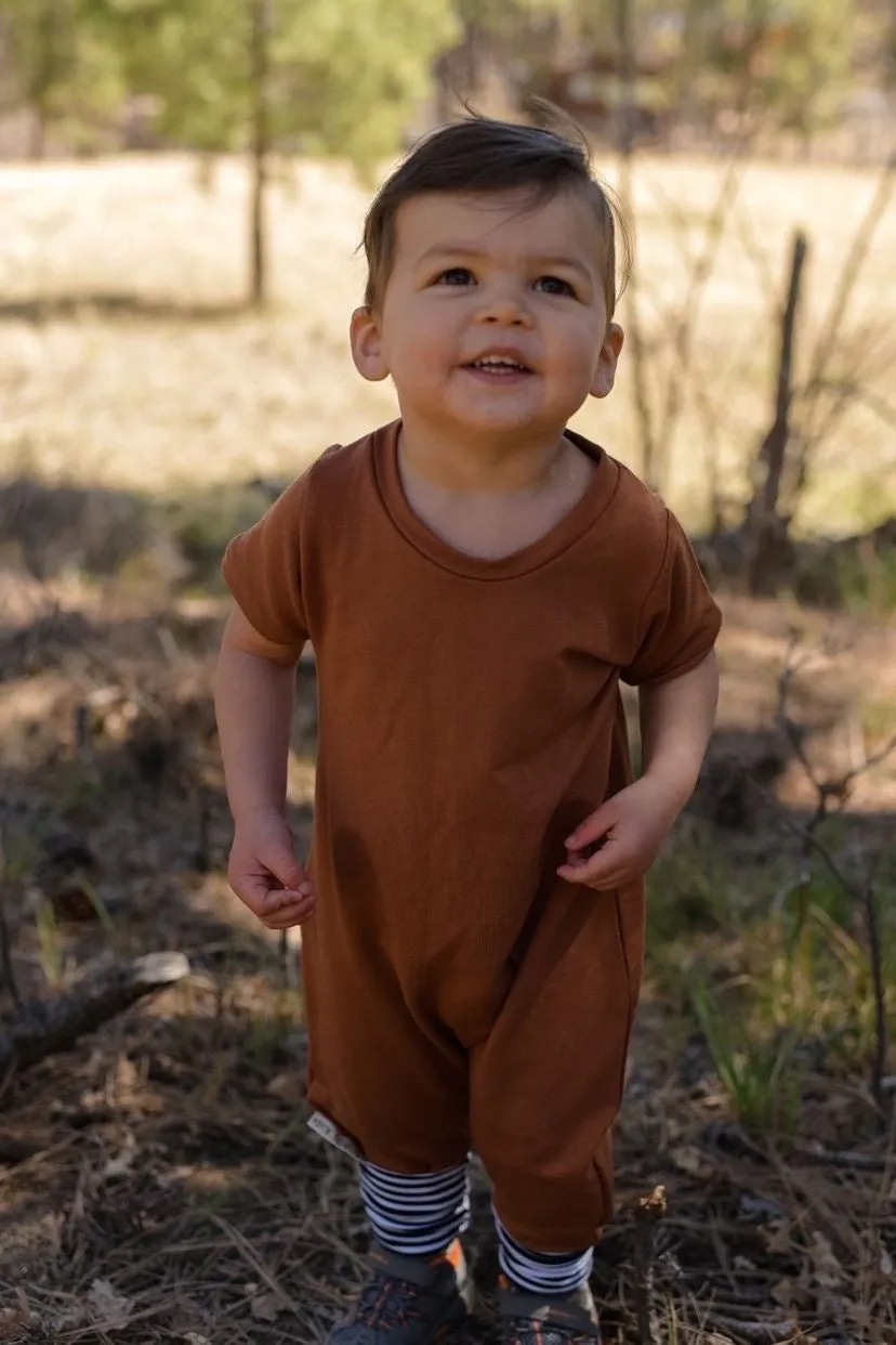 Terracotta Bamboo Short Sleeve Romper