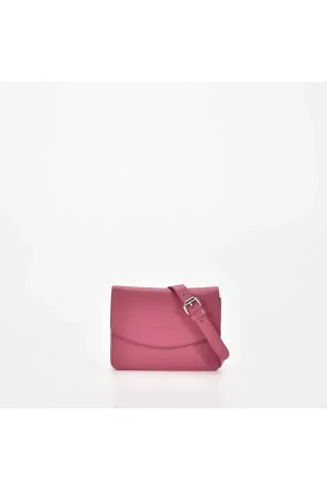 Terrigal Leather Crossbody Bag Fuchsia