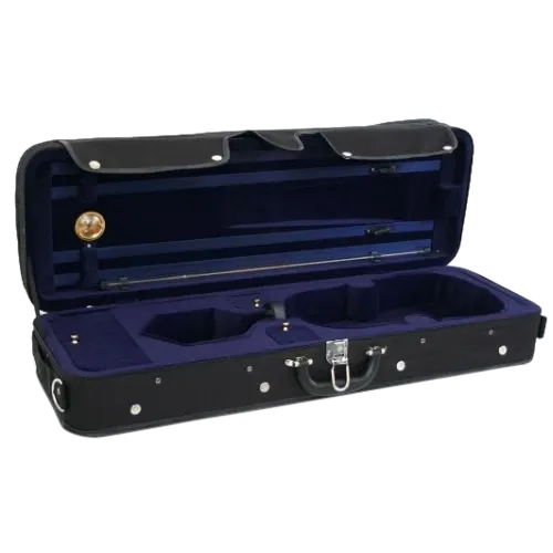 TG Oblong Violin Case Hill Style 4/4 - Black with Blue Interior