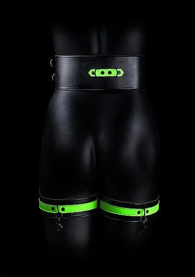 Thigh Cuffs with Belt and Handcuffs - Glow in the Dark