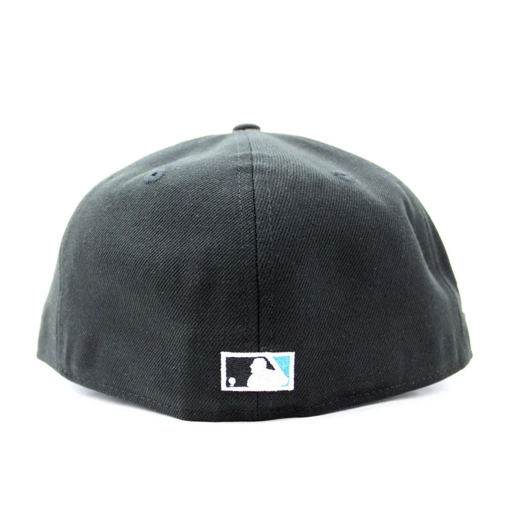 Toronto Blue Jays 10th Anniversary New Era 59Fifty Fitted Hat (Glow in the Dark Black Teal Under Brim)