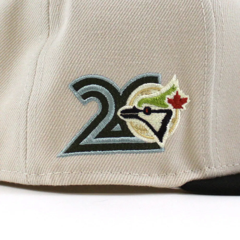 Toronto Blue Jays 20th Anniversary 1996 New Era 59Fifty Fitted Hat (GITD STONE BLACK NEW OLIVE Under Brim)
