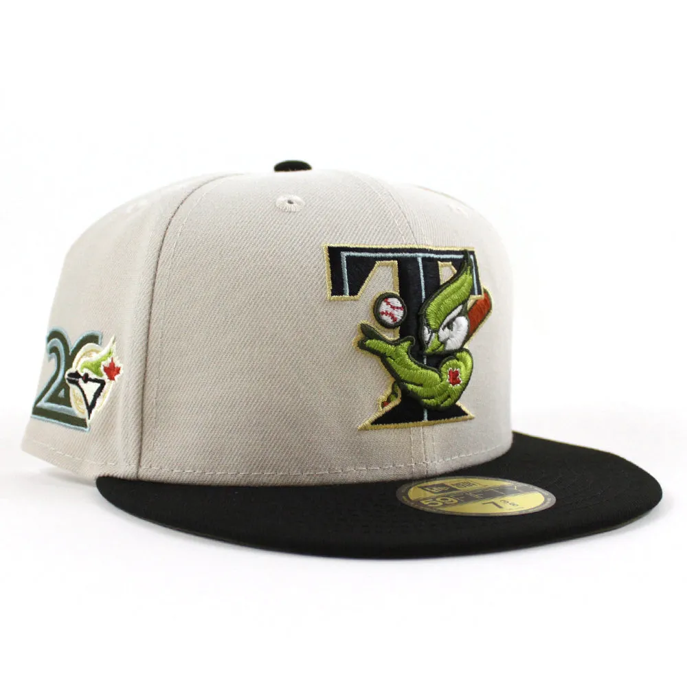 Toronto Blue Jays 20th Anniversary 1996 New Era 59Fifty Fitted Hat (GITD STONE BLACK NEW OLIVE Under Brim)
