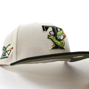 Toronto Blue Jays 20th Anniversary 1996 New Era 59Fifty Fitted Hat (GITD STONE BLACK NEW OLIVE Under Brim)