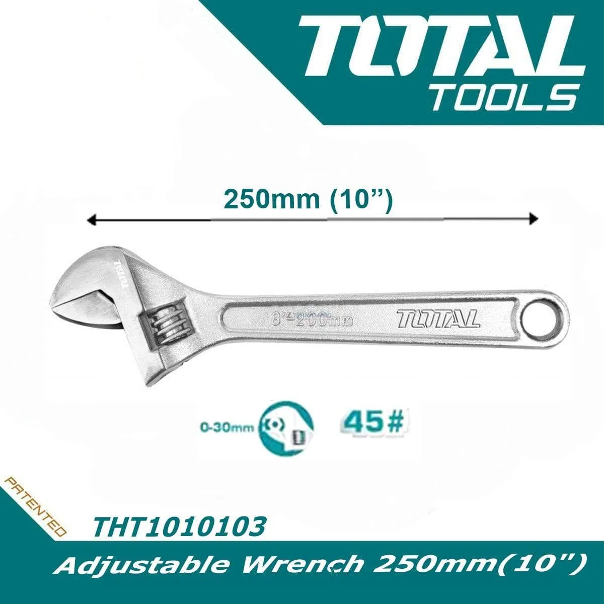 Total Adjustable Wrench - 6", 8", 10", 12" & 18"