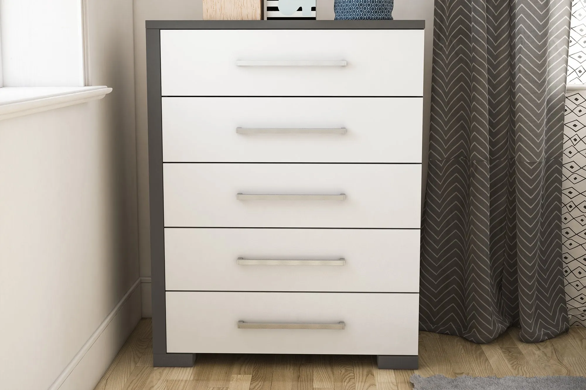Trio collection joanna dark gray and white
