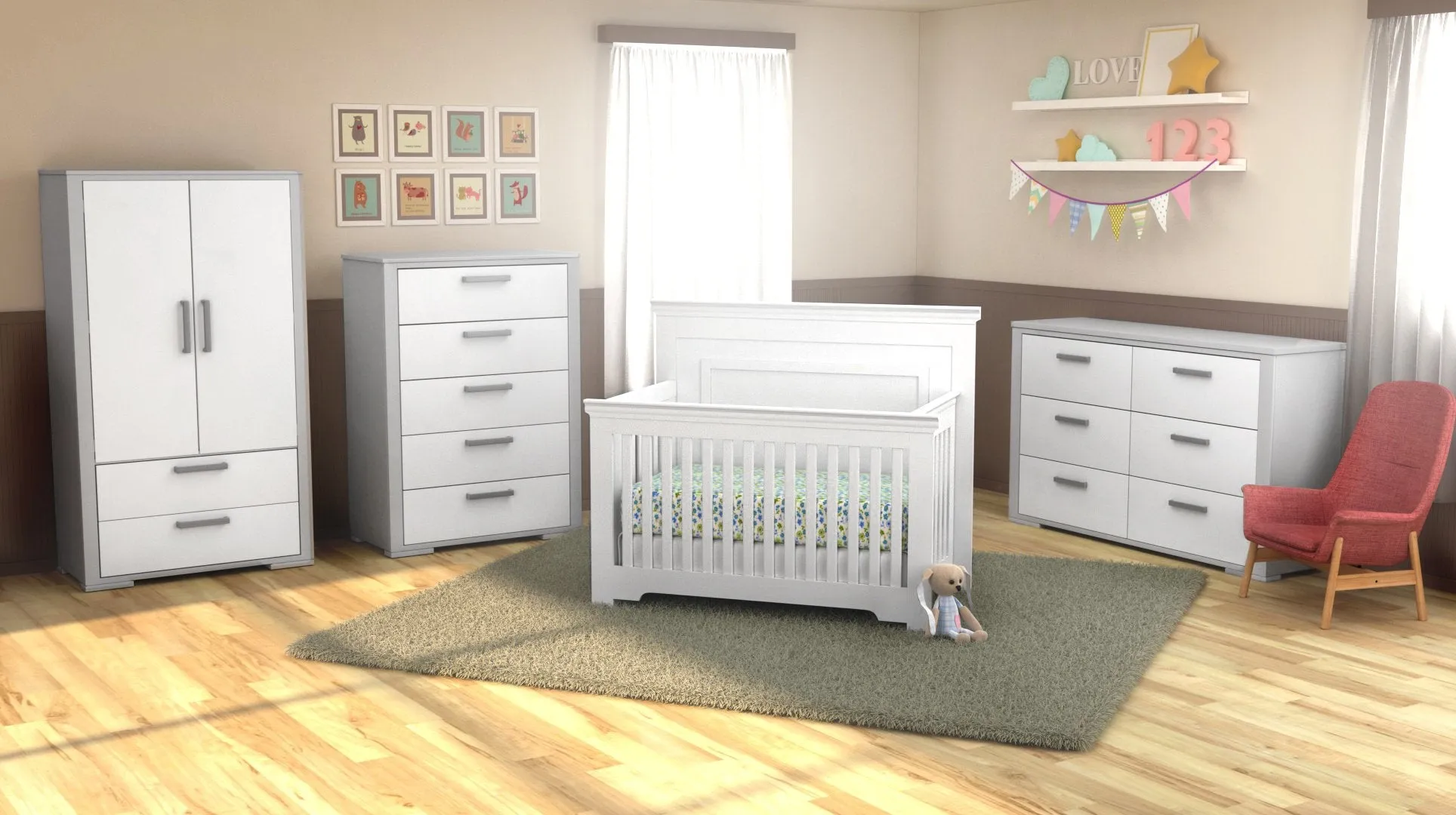 Trio collection karlstad light gray and white
