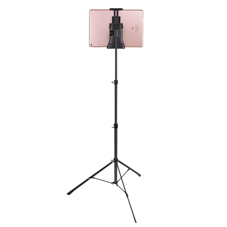Tripod Floor Stand Support 4-12inch Celephone Ipad Tablet Live Broadcast Stand black