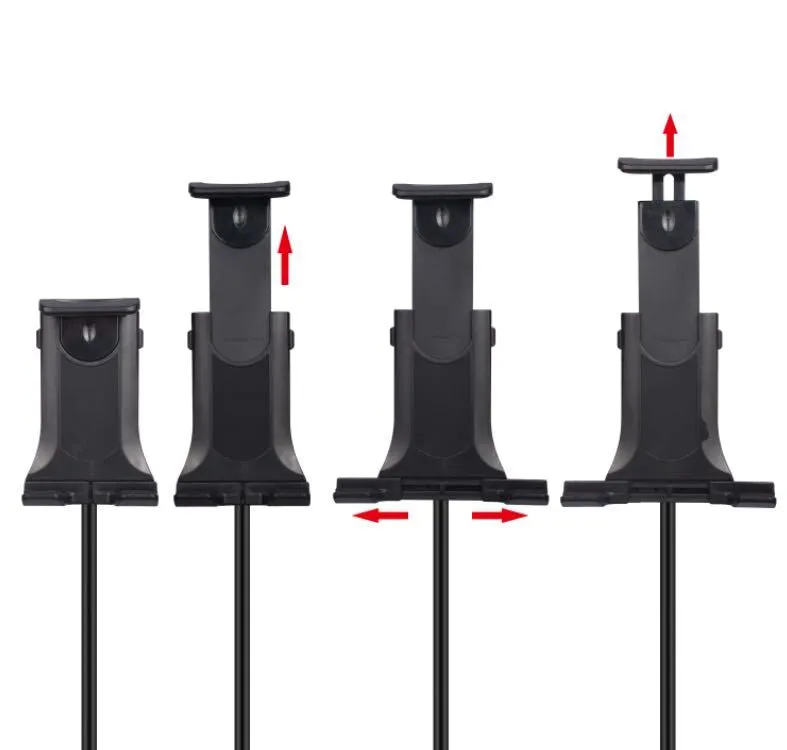 Tripod Floor Stand Support 4-12inch Celephone Ipad Tablet Live Broadcast Stand black