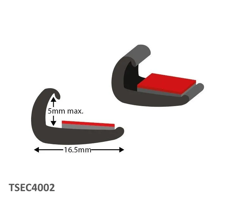 TSEC4002 VW Glass Rubber Centre Window Cover Strip Trim