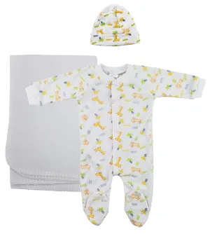Unisex Newborn Baby 3 Pc Layette Sets NC_0965