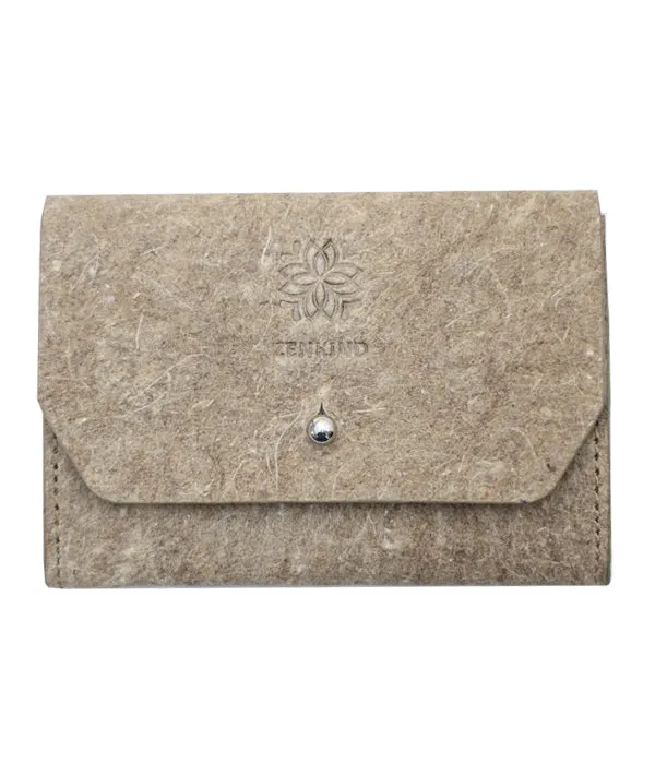 Vegan Flap Card Holder | Natural Flap Wallet made of coconut leather