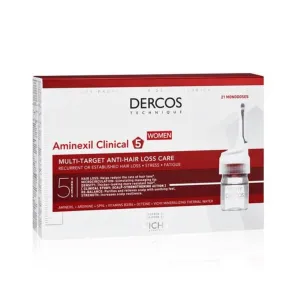 Vichy Dercos Technique Aminexil Clinical 5 Targets Women Ampoules x21