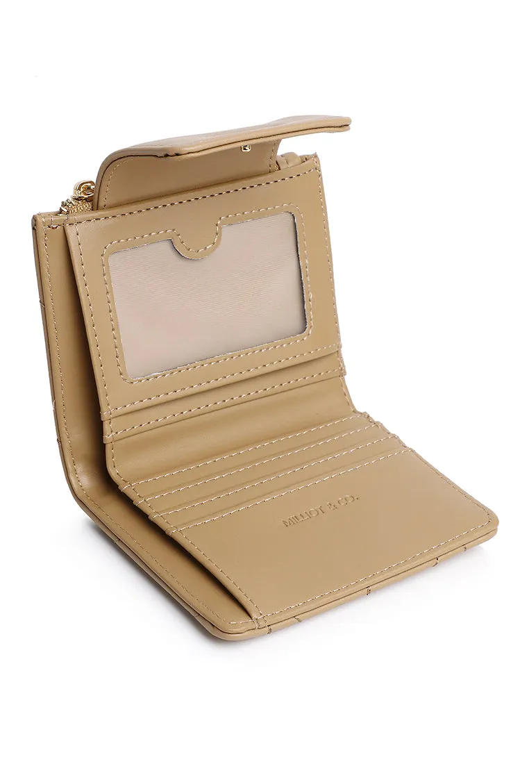 Viean Quilted Top Zip Mini Wallet (Burlywood)