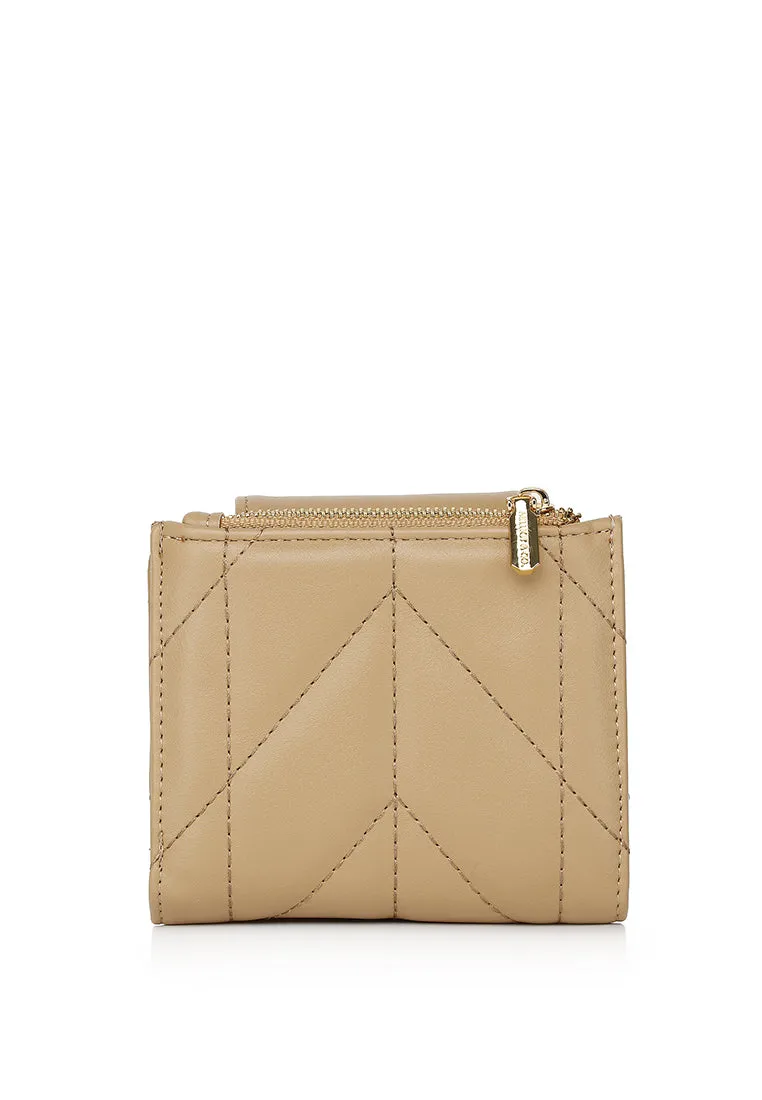 Viean Quilted Top Zip Mini Wallet (Burlywood)