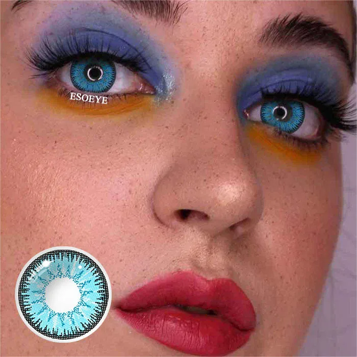 Vika Tricolor Blue Colored Contact Lenses Yearly