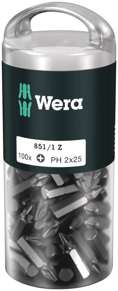 Wera 05072441001 851/1 Z DIY 100 bits, PH 2 x 25 mm, 100 pieces