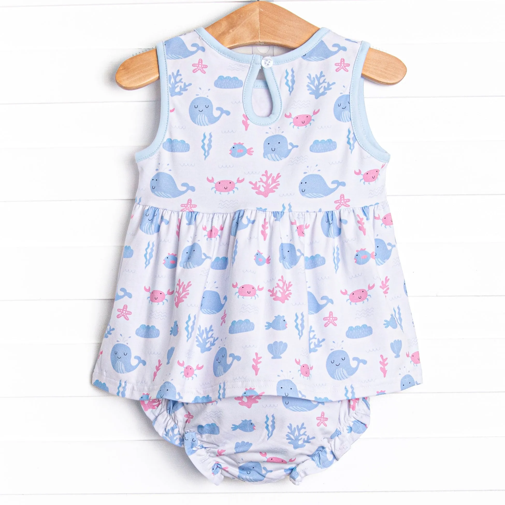 Whale-y Good Friends Diaper Set, Blue
