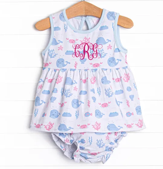 Whale-y Good Friends Diaper Set, Blue