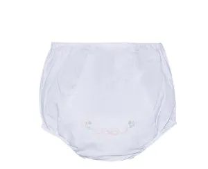 WHITE LANDON DIAPER COVER - BOW