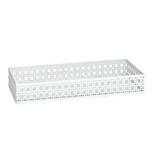 White Pierced Double Jar Candle Holder